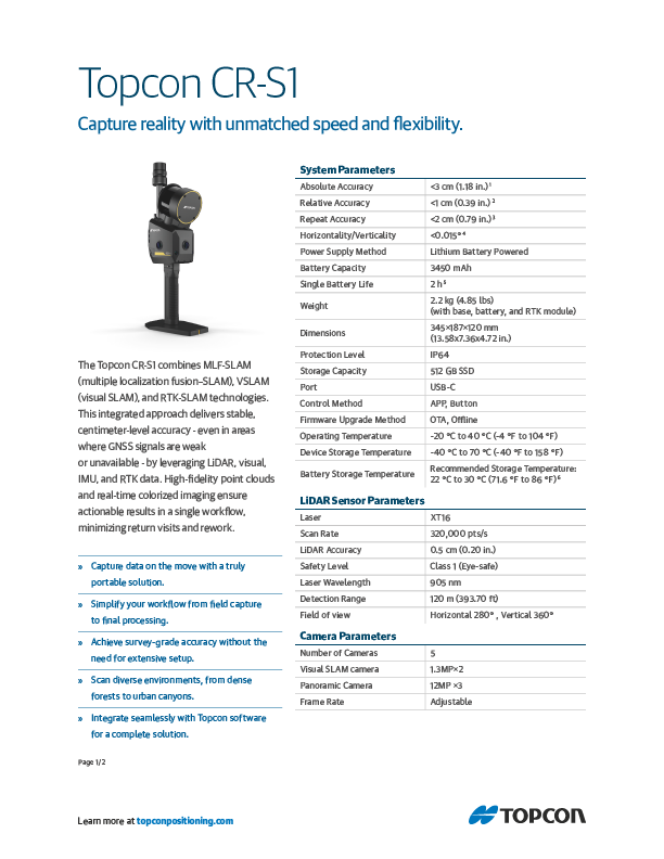 CR-S1 Datasheet - Rev A