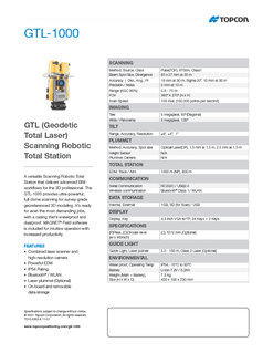 Topcon GTL-1200 datasheet