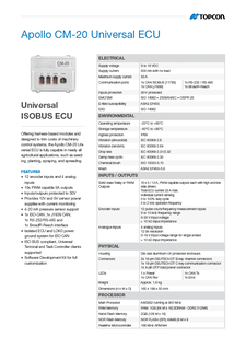 Apollo CM-20 Universal ECU datasheet English - Rev A