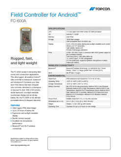 Topcon FC-600A datasheet - Rev A
