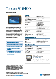 Topcon FC-6400 Data Sheet (Dutch) - Rev A