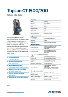 GT-1500/GT-700 Datasheet (EMEA) - Rev A