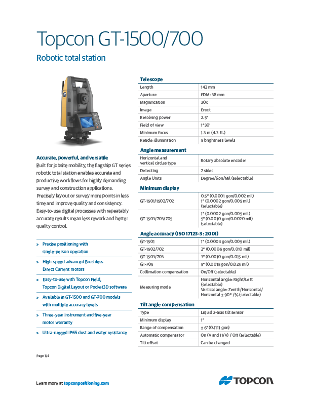 GT-1500/GT-700 Datasheet - Rev B