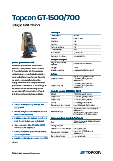 Topcon GT-Series Data Sheet (Portuguese) - Rev A