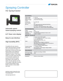 H2 Spraymaster Datasheet - Rev A