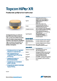 Topcon HiPer-XR Data Sheet (Dutch) - Rev A