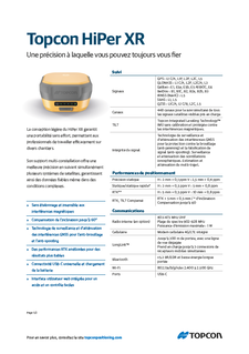 Topcon HiPer XR Datasheet (French) - Rev A