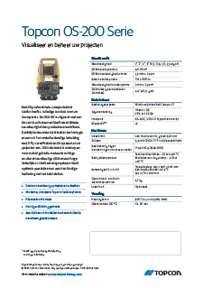Topcon OS Series Data Sheet (Dutch) - Rev B