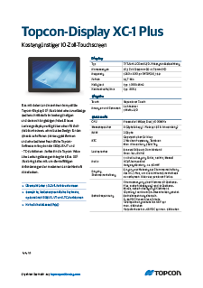 Topcon XC1 Plus Console Datasheet (German) - Rev A