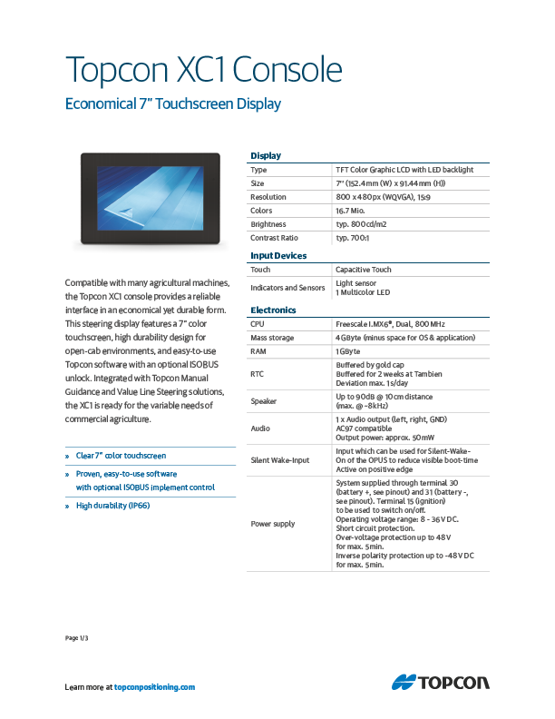 XC1 Datasheet - Rev B