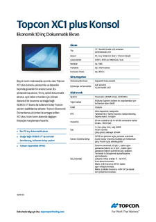 XC1 plus console Datasheet (Turkish) - Rev A