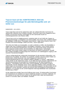 Topcon Agritechnica - Pressemitteilung