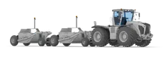 Tractor with scraper, single GNSS tandem - (Front/Right)